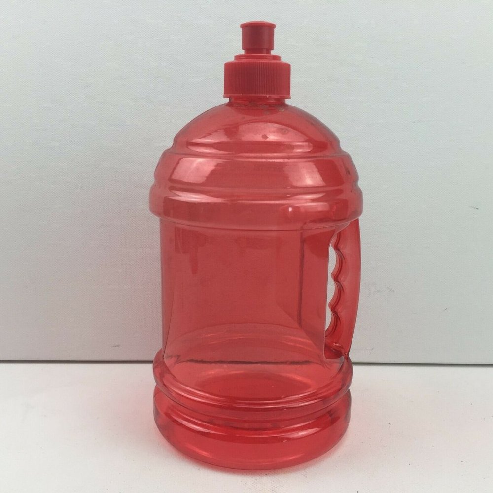 H2O Red Personal Water Jug Push Pull Sports Lid Handle Gym Workout Hydrate
